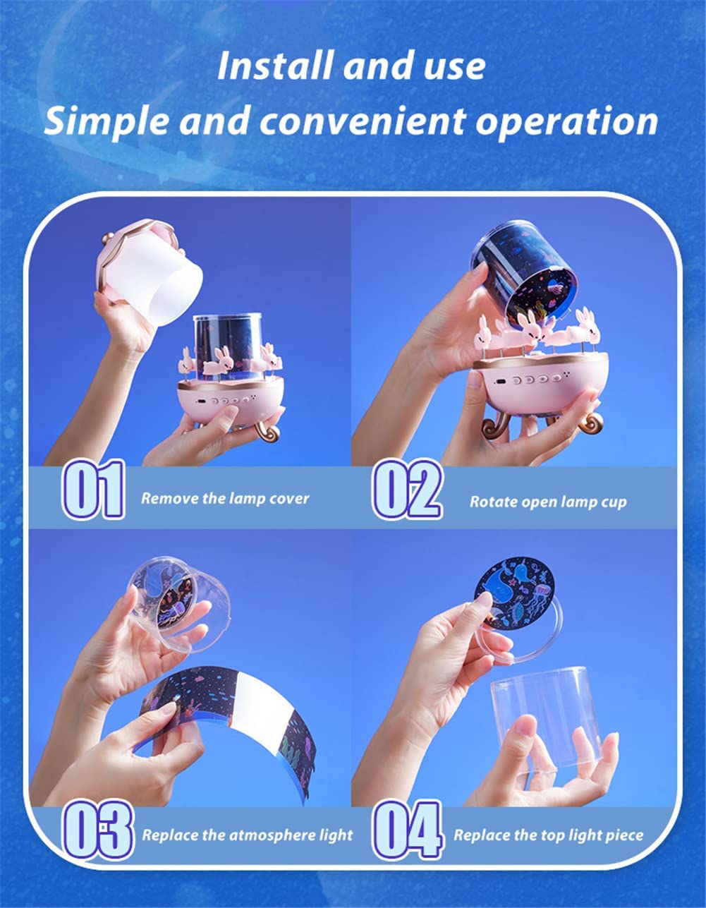 Picture of Bedroom Night Light Projector 360 Rotating For Star Kids