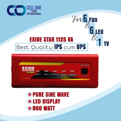 Picture of EXIDE STAR INVERTER 1125 VA PURE SINEWAVE  12 V FOR SINGLE BATTERY