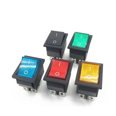 Picture of 5pcs Latching Rocker Switch Power Switch I/O 4 Pins With Light 16A 250VAC