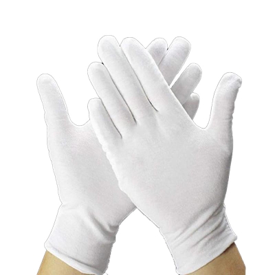 Picture of White Cotton Gloves Large for Moisturizing Dry Hands 10 pair
