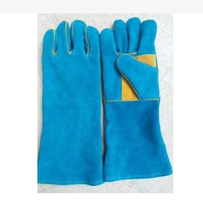 Picture of Sky Blue  Full Finger Large Welding Leather Hand Gloves