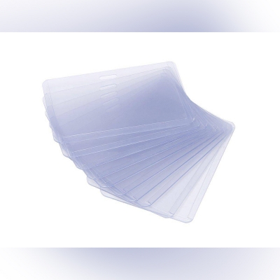 Picture of Clear Soft Plastic Badge Holder Card ID Protector Sleeve Pouch (Transparent)