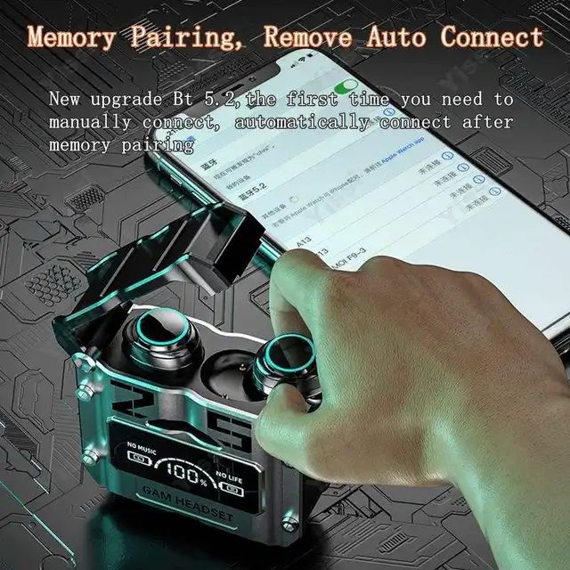 Picture of M25 7.1 2.4G bluetooth auricular LED Display gaming in-ear ecouteur Wireless Ohrhorer Kopfhorer earphone earbuds With Powerbank