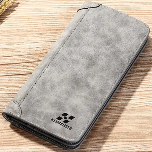 Picture of Hengsheng Long Men's Wallet Retro Casual Brand Wallet Korean Clutch Large Capacity Frosted Card Holder Mobile holder Men's Long Wallet for Men's Fashion