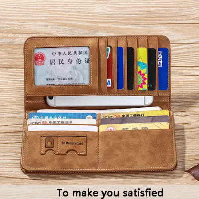 Picture of Hengsheng Long Men's Wallet Retro Casual Brand Wallet Korean Clutch Large Capacity Frosted Card Holder Mobile holder Men's Long Wallet for Men's Fashion