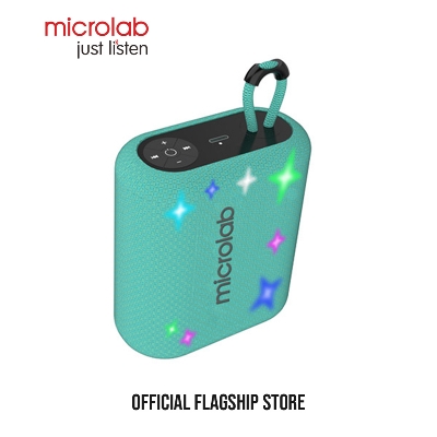 Picture of Microlab Twinkle Star 1 Mini Portable Bluetooth Speaker - Mini Portable Waterproof Bluetooth Speaker - Output Power: 5W @RMS - Battery: 1300 mAh - Black and Emerald Green