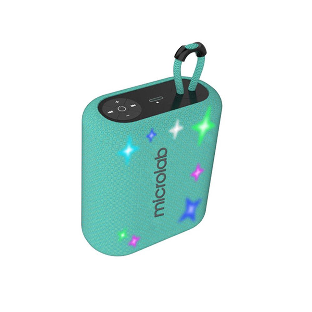 Picture of Microlab Twinkle Star 1 Mini Portable Bluetooth Speaker - Mini Portable Waterproof Bluetooth Speaker - Output Power: 5W @RMS - Battery: 1300 mAh - Black and Emerald Green