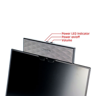 Picture of Microlab B51 USB Speaker - USB Speaker - Output power: 4 Watt RMS - Input: 3.5mm stereo line in - Color: Black - Speaker for Monitor