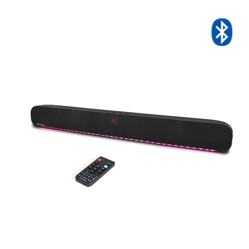 Picture of Microlab ONEBAR04 Stylish 7-Colour Stereo Bluetooth Soundbar - Wireless Soundbar - Output Power: 40 Watt RMS - Interfaces: Bluetooth, 3.5mm line in, Optical, Coaxial - LED: Colorful LED light effect