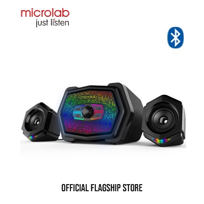 Picture of Microlab U220BT 2.1 Multimedia RGB USB Gaming Speaker - USB 2.1 Multimedia RGB Gaming Speaker - Output power: RMS 10W - Interfaces: Bluetooth, USB, Aux - LED: Colorful LED effect