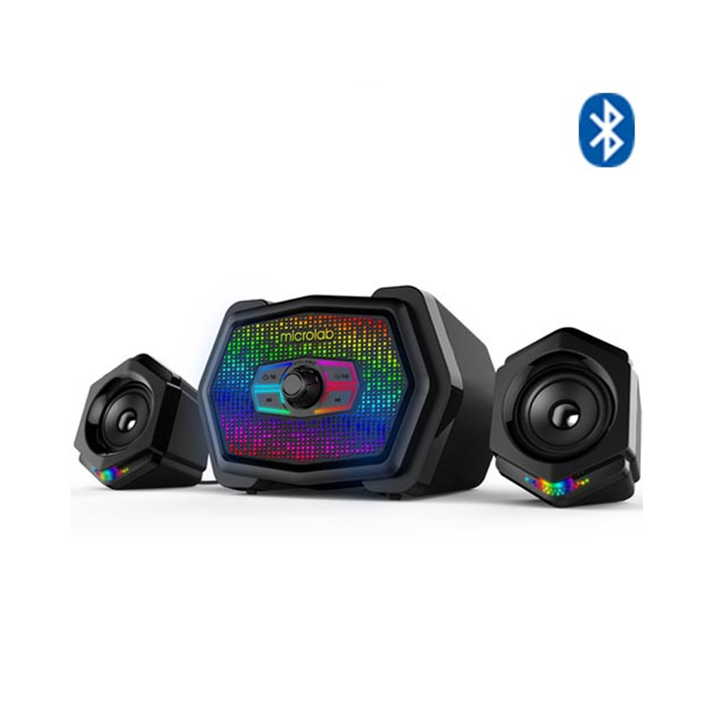 Picture of Microlab U220BT 2.1 Multimedia RGB USB Gaming Speaker - USB 2.1 Multimedia RGB Gaming Speaker - Output power: RMS 10W - Interfaces: Bluetooth, USB, Aux - LED: Colorful LED effect