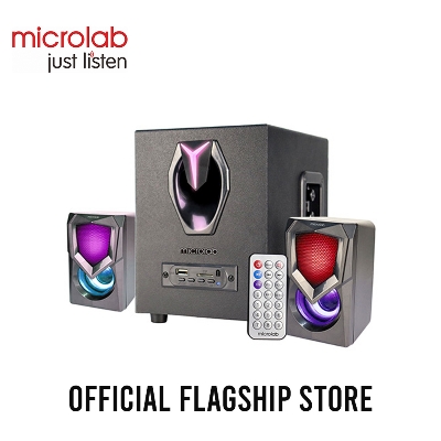 Picture of Microlab G101BT 2.1 Multimedia RGB Gaming Speaker - 2.1 Multimedia RGB Gaming Speaker - Output power: RMS 11W - Interfaces: Bluetooth, USB, SD, Aux - LED: Colorful LED effect - Multimedia RGB Speaker