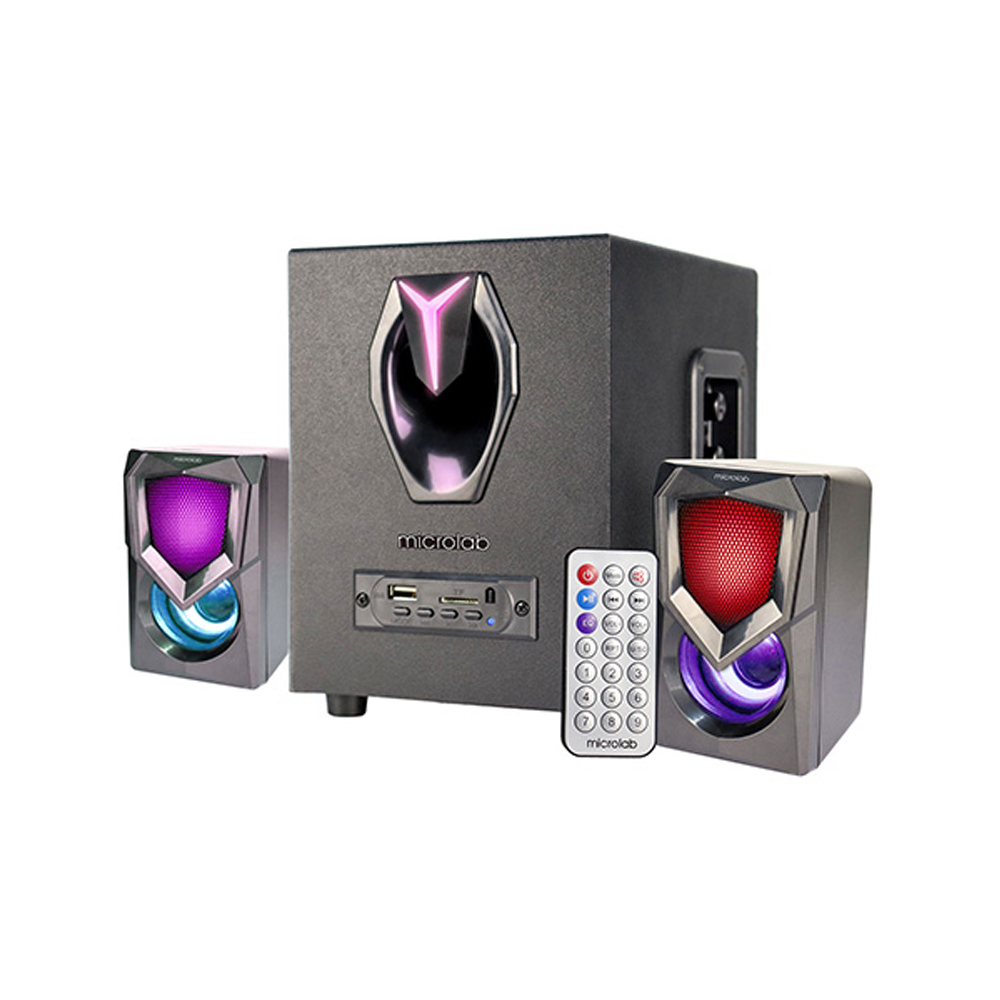 Picture of Microlab G101BT 2.1 Multimedia RGB Gaming Speaker - 2.1 Multimedia RGB Gaming Speaker - Output power: RMS 11W - Interfaces: Bluetooth, USB, SD, Aux - LED: Colorful LED effect - Multimedia RGB Speaker
