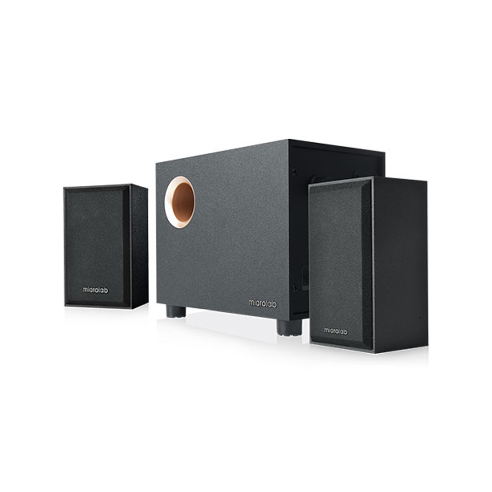 Picture of Microlab M105BT 2.1 Multimedia M-Series Speaker - 2.1 Multimedia M-Series Speaker - Output power: 10 Watt (RMS) - Interfaces: Bluetooth, AUX - Body: Wooden Cabinets - Multimedia M-Series Speaker