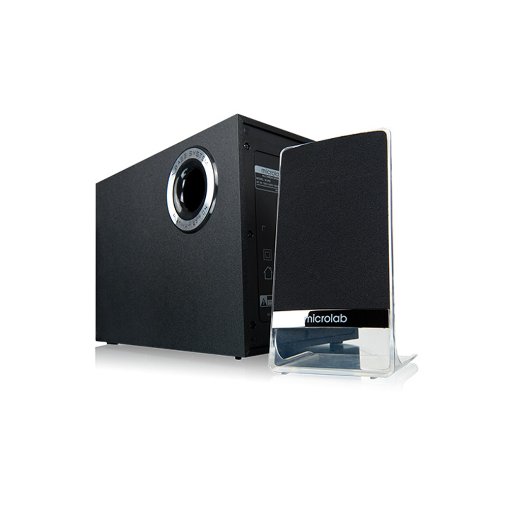 Picture of Microlab M-200BT Platinum 2.1 Multimedia Speaker- 2.1 Multimedia M-Series Speaker - Output power: 50 Watt (RMS) - Interfaces: Din Jack, Bluetooth, AUX, Wired Remote - Body: Transparent Satellites - Platinum 2.1 Multimedia Speaker