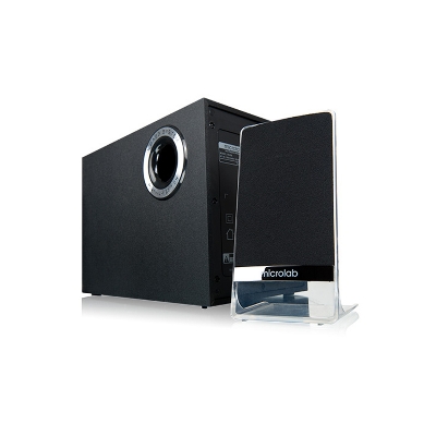 Picture of Microlab M-200BT Platinum 2.1 Multimedia Speaker- 2.1 Multimedia M-Series Speaker - Output power: 50 Watt (RMS) - Interfaces: Din Jack, Bluetooth, AUX, Wired Remote - Body: Transparent Satellites - Platinum 2.1 Multimedia Speaker