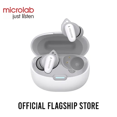 Picture of Microlab Wisepods ANC03 TWS ANC Earbuds - Black/White - TWS Active Noise Cancellation Bluetooth Earbuds - Bluetooth version: V5.3 with Range 10 Meter - Battery: Built-in Large Capacity 400mAh Battery