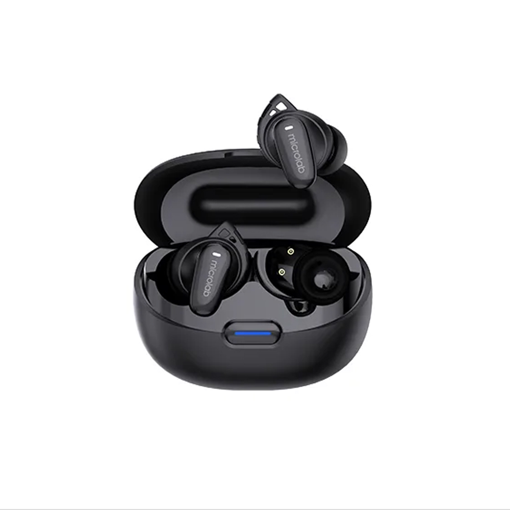 Picture of Microlab Wisepods ANC03 TWS ANC Earbuds - Black/White - TWS Active Noise Cancellation Bluetooth Earbuds - Bluetooth version: V5.3 with Range 10 Meter - Battery: Built-in Large Capacity 400mAh Battery