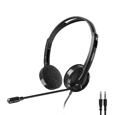 Picture of Rapoo H102 Wired Stereo Headphone - Model: H102 - Interface: Wired - Connector: 3.5mm audio interface (Double Pin) - Rotary microphone