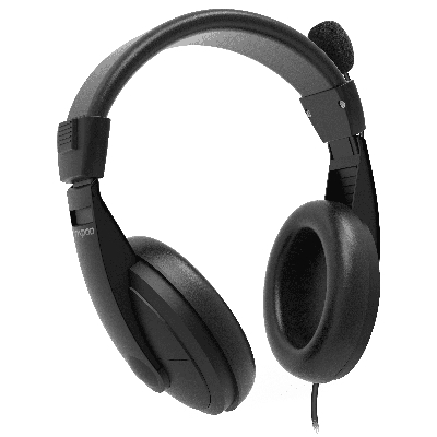Picture of Rapoo H150S USB Stereo Headphone - High-quality stereo sound output - High-resolution 40mm Speaker - Microphone noise reduction &adjustable rotation - Volume Control with mute button - Featherweight design with memory foam earpads