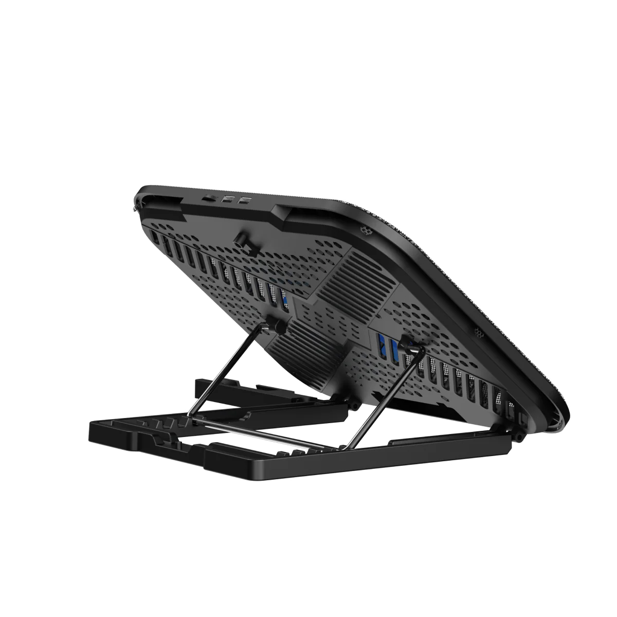 Picture of Rapoo CF100 High Efficiency Laptop Cooling Pad - High-efficiency cooling with a 130mm silent fan to prevent laptop overheating - Ergonomic 6-level height adjustment for comfortable viewing and typing- Built-in phone stand for convenient multi-device use