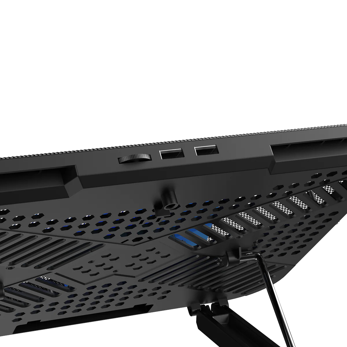 Picture of Rapoo CF100 High Efficiency Laptop Cooling Pad - High-efficiency cooling with a 130mm silent fan to prevent laptop overheating - Ergonomic 6-level height adjustment for comfortable viewing and typing- Built-in phone stand for convenient multi-device use