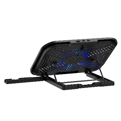 Picture of Rapoo CF100 High Efficiency Laptop Cooling Pad - High-efficiency cooling with a 130mm silent fan to prevent laptop overheating - Ergonomic 6-level height adjustment for comfortable viewing and typing- Built-in phone stand for convenient multi-device use