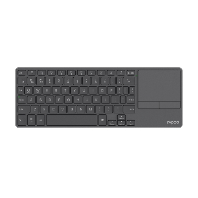 Picture of Rapoo E900T Portable Wireless Keyboard with Touchpad - Black/White  - Tri-mode wireless (Bluetooth 5.0/4.0 + 2.4GHz) for wide device compatibility - Ultra-thin (0.15in) and portable design - Touchpad with multi-gesture support for Windows/Mac