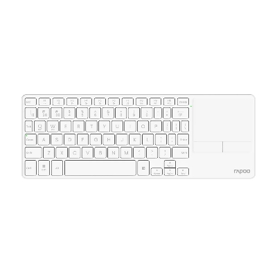 Picture of Rapoo E900T Portable Wireless Keyboard with Touchpad - Black/White  - Tri-mode wireless (Bluetooth 5.0/4.0 + 2.4GHz) for wide device compatibility - Ultra-thin (0.15in) and portable design - Touchpad with multi-gesture support for Windows/Mac