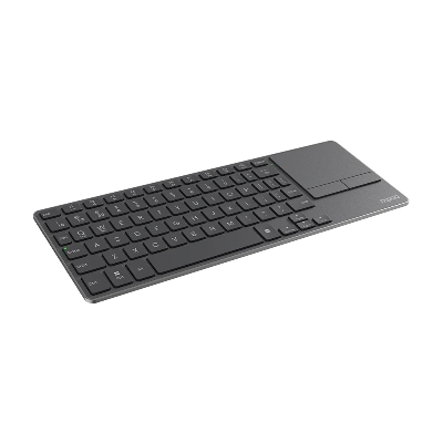 Picture of Rapoo E900T Portable Wireless Keyboard with Touchpad - Black/White  - Tri-mode wireless (Bluetooth 5.0/4.0 + 2.4GHz) for wide device compatibility - Ultra-thin (0.15in) and portable design - Touchpad with multi-gesture support for Windows/Mac