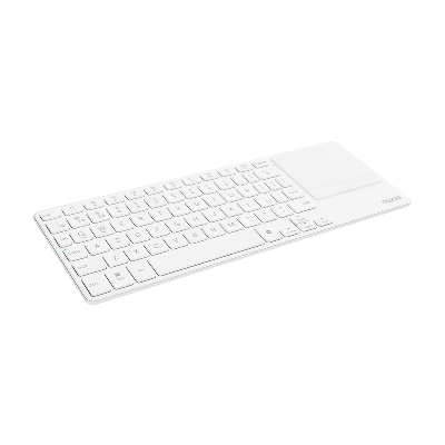 Picture of Rapoo E900T Portable Wireless Keyboard with Touchpad - Black/White  - Tri-mode wireless (Bluetooth 5.0/4.0 + 2.4GHz) for wide device compatibility - Ultra-thin (0.15in) and portable design - Touchpad with multi-gesture support for Windows/Mac