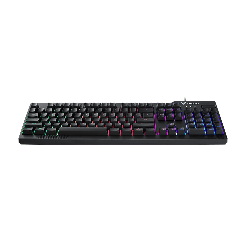 Picture of Rapoo V50S Backlit Mechanical Gaming Keyboard - Black - 19-key conflict-free design for smooth and accurate gaming inputs - Switchable arrow key positions and option to toggle between WASD and arrow keys - Dedicated volume control wheel and Fn multimedia