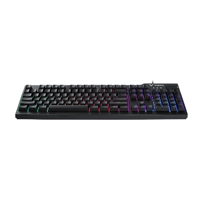 Picture of Rapoo V50S Backlit Mechanical Gaming Keyboard - Black - 19-key conflict-free design for smooth and accurate gaming inputs - Switchable arrow key positions and option to toggle between WASD and arrow keys - Dedicated volume control wheel and Fn multimedia
