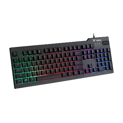 Picture of Rapoo V50S Backlit Mechanical Gaming Keyboard - Black - 19-key conflict-free design for smooth and accurate gaming inputs - Switchable arrow key positions and option to toggle between WASD and arrow keys - Dedicated volume control wheel and Fn multimedia
