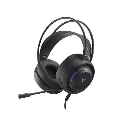 Picture of Rapoo VH360 USB Gaming Headset - Virtual 7.1 channel surround sound for an immersive gaming experience - Dual microphones with detachable noise-canceling mic and built-in mic - Dynamic RGB backlighting and ergonomic over-ear design  memory foam cushioNS