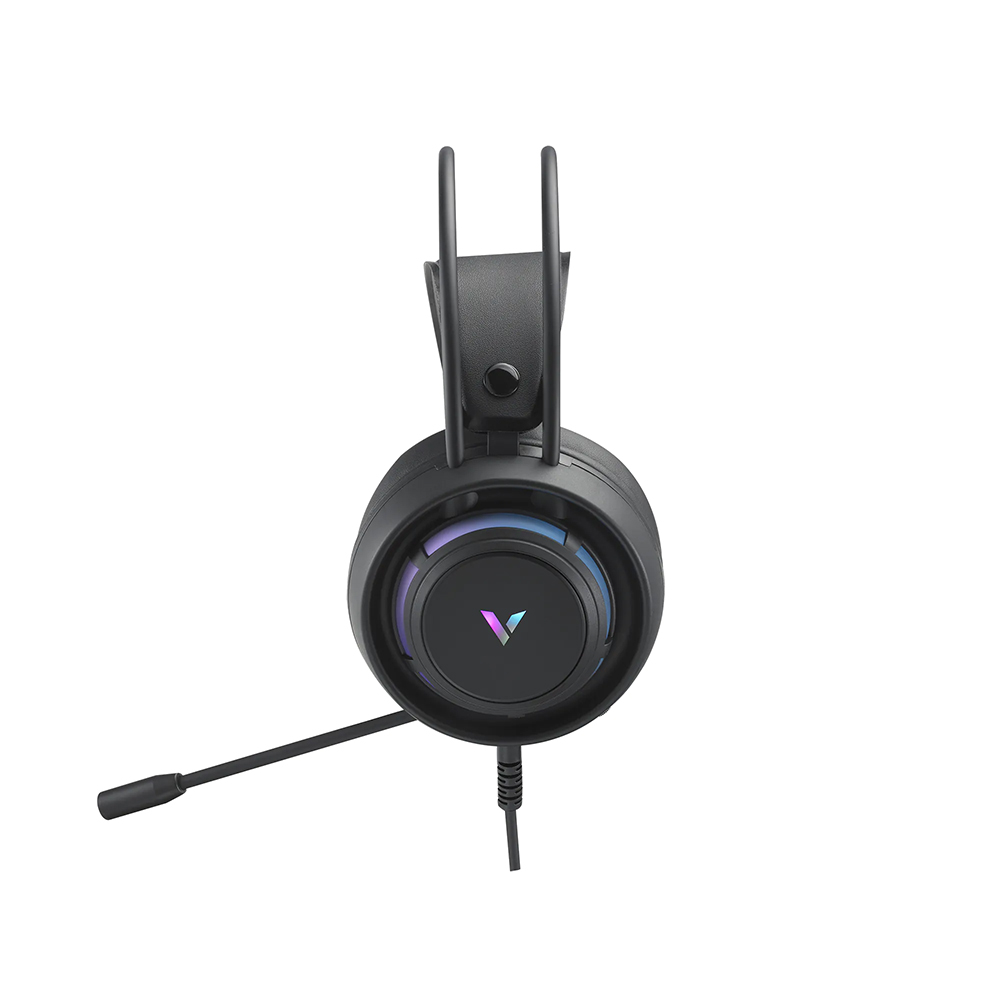 Picture of Rapoo VH360 USB Gaming Headset - Virtual 7.1 channel surround sound for an immersive gaming experience - Dual microphones with detachable noise-canceling mic and built-in mic - Dynamic RGB backlighting and ergonomic over-ear design  memory foam cushioNS