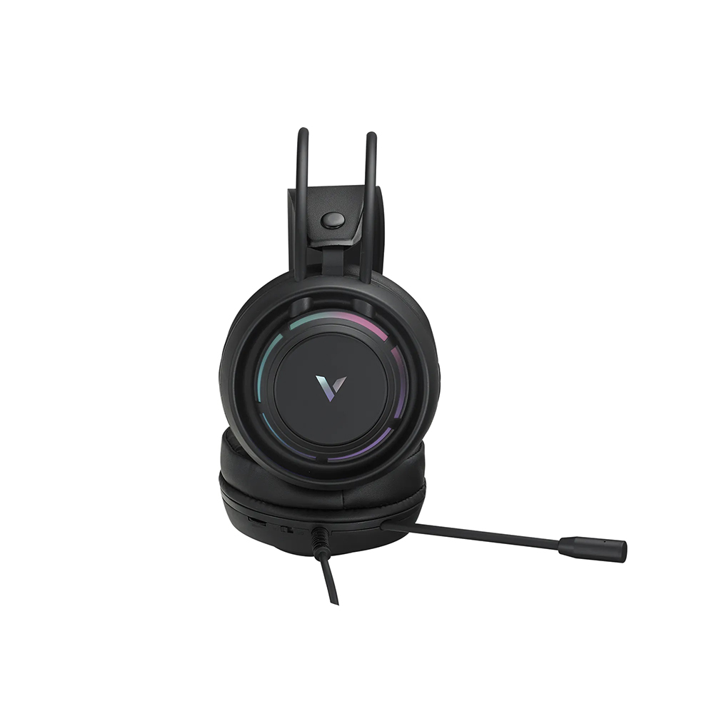 Picture of Rapoo VH360 USB Gaming Headset - Virtual 7.1 channel surround sound for an immersive gaming experience - Dual microphones with detachable noise-canceling mic and built-in mic - Dynamic RGB backlighting and ergonomic over-ear design  memory foam cushioNS