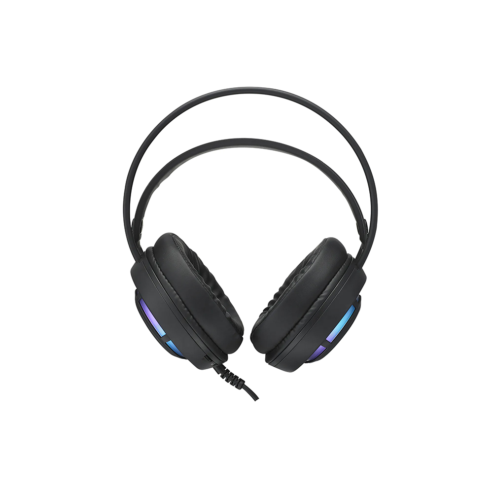 Picture of Rapoo VH360 USB Gaming Headset - Virtual 7.1 channel surround sound for an immersive gaming experience - Dual microphones with detachable noise-canceling mic and built-in mic - Dynamic RGB backlighting and ergonomic over-ear design  memory foam cushioNS