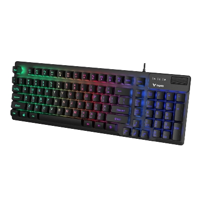 Picture of Rapoo V50S-98 Backlit Gaming Keyboard -  19-key conflict-free design for smooth gaming - Switchable arrow keys and WASD for flexible control - Dedicated volume wheel and Fn multimedia hotkeys - Spill-resistant with adjustable backlight and Windows lock
