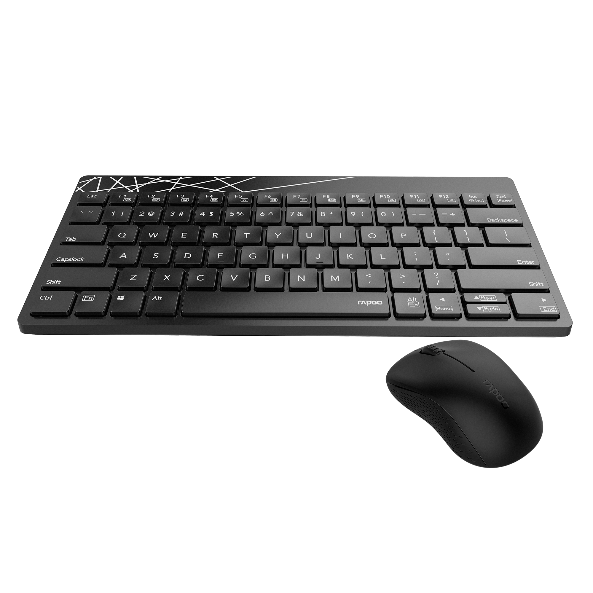Picture of Rapoo 8000S Wireless Keyboard & Mouse Combo, Ultra-small Nano receiver, Customizable multimedia keys, 1000 DPI Sensor, Spill-resistant