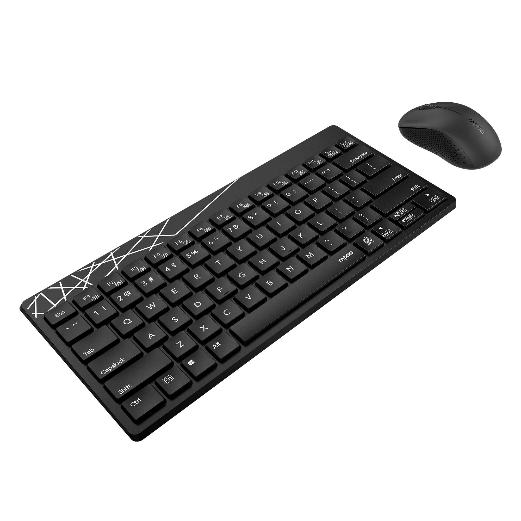 Picture of Rapoo 8000S Wireless Keyboard & Mouse Combo, Ultra-small Nano receiver, Customizable multimedia keys, 1000 DPI Sensor, Spill-resistant