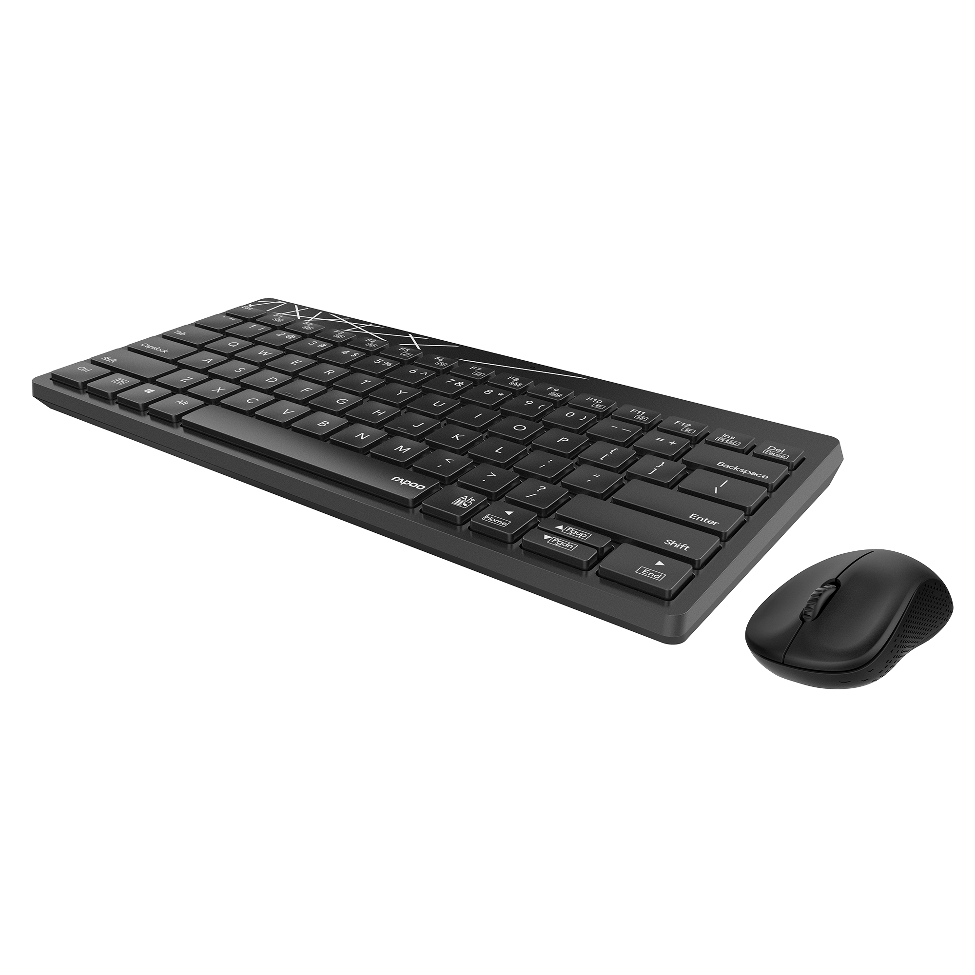 Picture of Rapoo 8000S Wireless Keyboard & Mouse Combo, Ultra-small Nano receiver, Customizable multimedia keys, 1000 DPI Sensor, Spill-resistant
