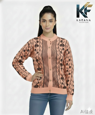 Picture of premium quality free size short cardigan Button-Down Knit Sweater For ladies