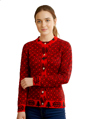 Picture of premium quality free size short cardigan Button-Down Knit Sweater For ladies