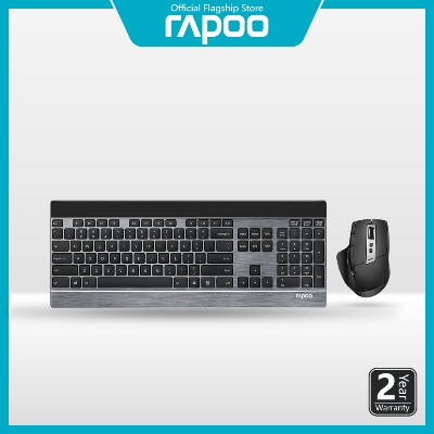 Picture of Rapoo 9900M Multi-mode Wireless Keyboard & Mouse Combo Switch between Bluetooth 3.0, 4.0 and 2.4G 3200DPI adjustable tracing engine Up to 12 months battery life
