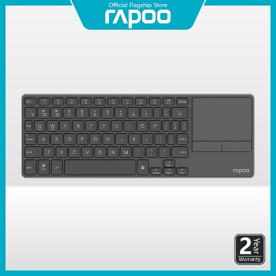 Picture of Rapoo E900T Portable Wireless Keyboard with Touchpad - Black/White  - Tri-mode wireless (Bluetooth 5.0/4.0 + 2.4GHz) for wide device compatibility - Ultra-thin (0.15in) and portable design - Touchpad with multi-gesture support for Windows/Mac