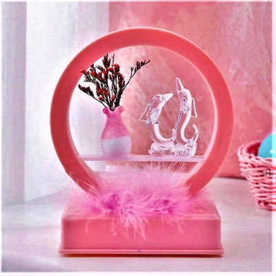 Picture of Innovative Dolphin Night Light with Music Round Night Lamp for Valentine's Day Girls’ Room Decoration