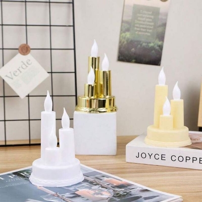 Picture of 1 Set 3 Battery Operated Led Candle Lights Home Festival Decoration Display Ornament