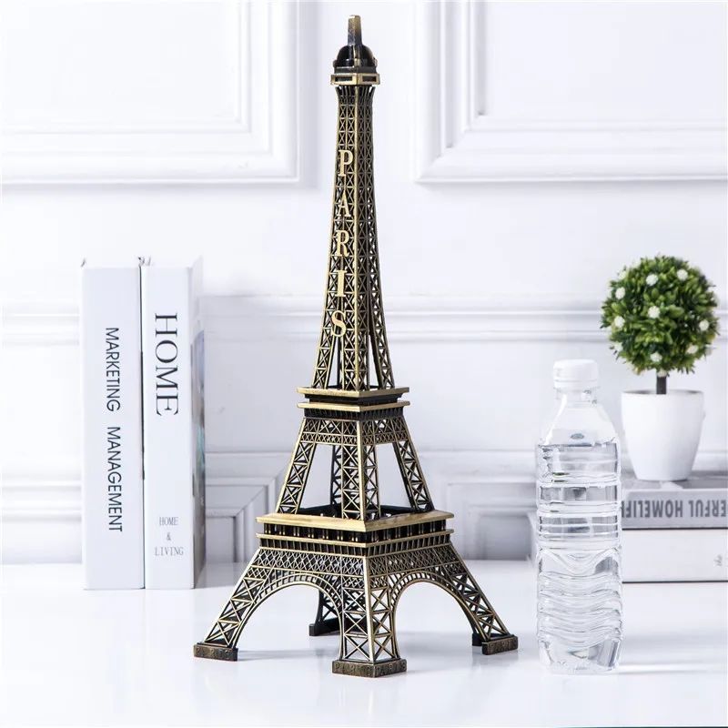 Picture of Antique Finish Paris Eiffel Tower Miniature Metal Statue, Room, Cabinet, Office Decorative Showpiece (10cm)
