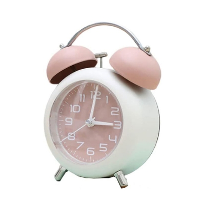 Picture of Double Bell Silent Alarm Clock,Mini Personality Alarm Clock,Living Room Office Time Companion,Battery Powered, Night Light